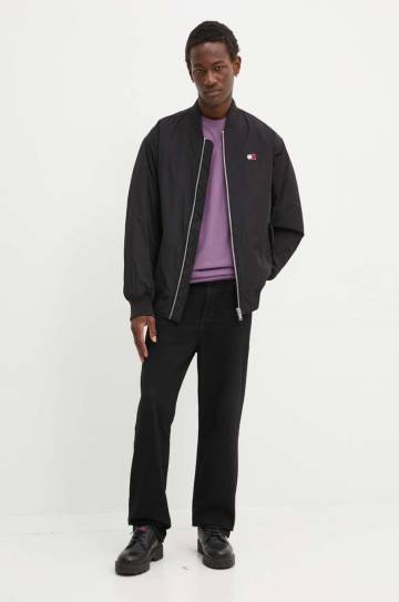 Куртка-бомбер Tommy Jeans мужской цвет чёрный зимняя DM0DM20480 Куртка-бомбер Tommy Jeans мужской цвет чёрный зимняя DM0DM20480