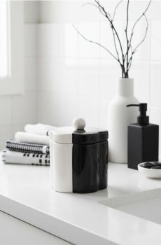 Керамічна ємність із кришкою - чорний