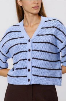 Reserved - Кардиган у смужку - світло-блакитний - 775IP-50X