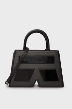 Женская черная сумка IKON K TOP HANDLE LEATHER Черный ONESIZE Karl Lagerfeld 240W3014