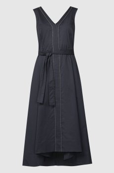 Синее платье миди с цепочкой мониль