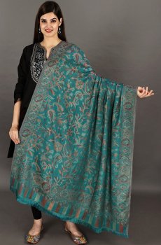 Exotic India Women Floral Woven Design Shawl