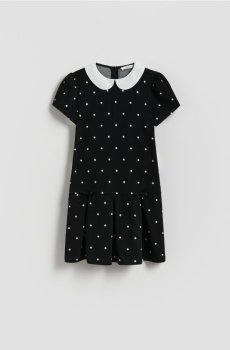 Reserved - Сукня в горошок - чорний - 214FW-99X