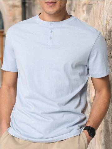 Футболка Henley - блакитний Футболка Henley - блакитний