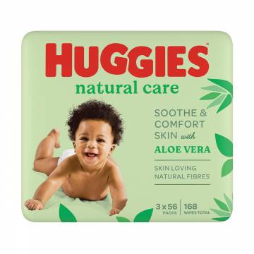 Детские влажные салфетки Huggies Natural Care 2 + 1, 3*56 шт Детские влажные салфетки Huggies Natural Care 2 + 1, 3*56 шт