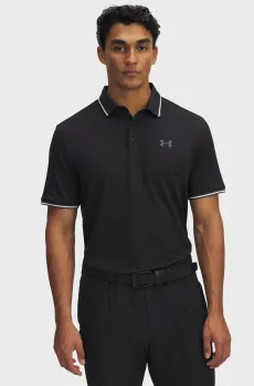 Мужское черное поло UA Playoff 3.0 Rib Polo Черный L Under Armour 1388156-001