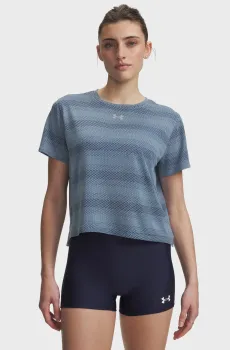 Женская синяя футболка в полоску UA Velociti Shortsleeve Синий L Under Armour 6009540-448