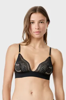 Женский черный топ с мягкой треугольной чашкой AUDACE Черный L Etam 6553590