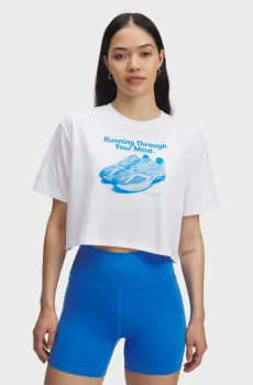 Женская белая футболка UA Varsity OS SS Белый L Under Armour 6006970-100