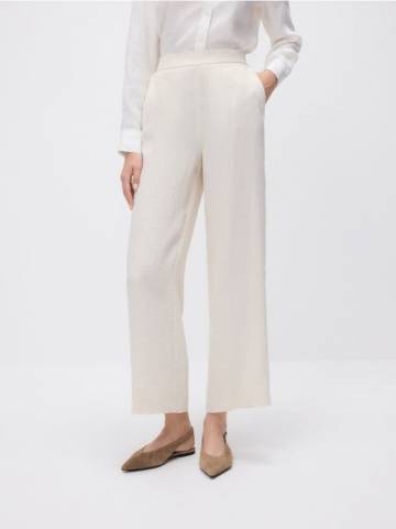 Reserved - Широкі штани з віскозою - бежевий - 702AC-08X