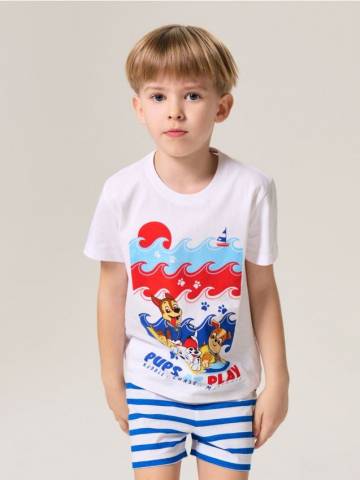Двокомплектна бавовняна піжама PAW Patrol - білий Двокомплектна бавовняна піжама PAW Patrol - білий