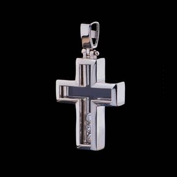 Золотой крестик с фианитами п02753 Золотой крестик с фианитами п02753