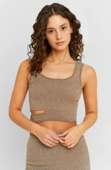 Женский золотистый топ Золотой M Tally Weijl SPUNYROMIA