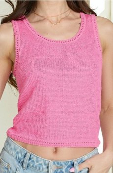 В’язаний топ - яскраво-рожевий