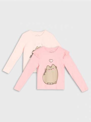 Набір з 2 футболок з довгим рукавом Pusheen the cat - пастельний рожевий Набір з 2 футболок з довгим рукавом Pusheen the cat - пастельний рожевий