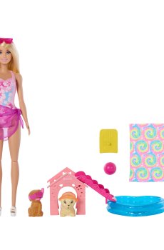 Игровой набор Barbie Бассейн для щенков с куклой, от 3 лет, 29 см (JBF35)