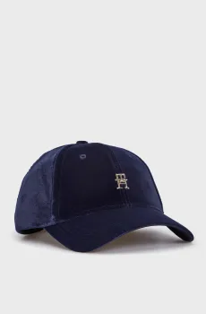 Женская темно-синяя вельветовая кепка TH EVENING VELVET CAP Синий ONESIZE Tommy Hilfiger AW0AW15318