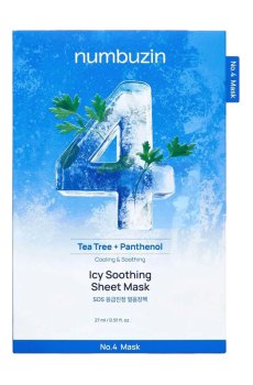 Успокаивающая тканевая маска для лица Numbuzin No.4 Icy Soothing Sheet Mask, 27 г