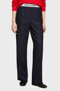 Женские темно-синие брюки STRAIGHT WO BLEND PULL ON Синий XS Tommy Hilfiger WW0WW40436