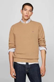 Мужской бежевый джемпер ESSENTIAL STRUCTURE CREW NECK Бежевый XL Tommy Hilfiger MW0MW36347
