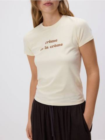 Reserved - Футболка вільного крою з принтом - нюдовий - 372GU-02X