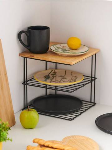 Металева настінна полиця - бежевий