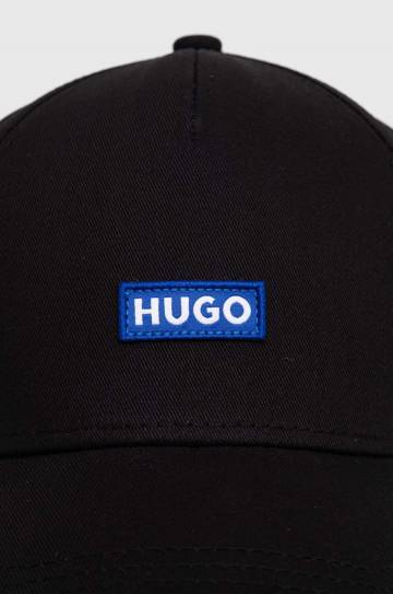 Хлопковая кепка Hugo Blue цвет чёрный с аппликацией 50522023 Хлопковая кепка Hugo Blue цвет чёрный с аппликацией 50522023