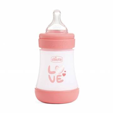 Бутылочка для кормления Chicco Perfect 5 Love пластиковая, с силиконовой соской, с рождения, розовая, 150 мл (20211.11.40) Бутылочка для кормления Chicco Perfect 5 Love пластиковая, с силиконовой соской, с рождения, розовая, 150 мл (20211.11.40)