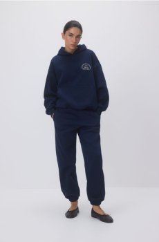 Reserved - Трикотажні штани з високим вмістом бавовни - темно-синій - 014HT-59X