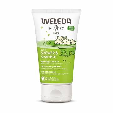 Детский шампунь-гель 2 в 1 для волос и тела Weleda Kids Shower & Shampoo Лайм, 150 мл Детский шампунь-гель 2 в 1 для волос и тела Weleda Kids Shower & Shampoo Лайм, 150 мл