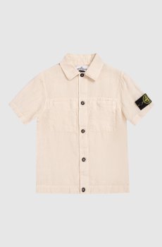 Детская бежевая рубашка из льна