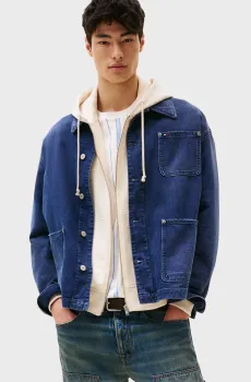 Мужская темно-синяя джинсовая куртка CHORE Синий L Tommy Jeans DM0DM21833