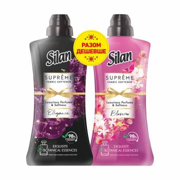 Набор кондиционеров для белья Silan Supreme (Elegance, 1.012 л + Blossom, 1.012 л) Набор кондиционеров для белья Silan Supreme (Elegance, 1.012 л + Blossom, 1.012 л)