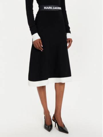 KARL LAGERFELD Спідниця трапеція 245W1230 Чорний Regular Fit KARL LAGERFELD Спідниця трапеція 245W1230 Чорний Regular Fit