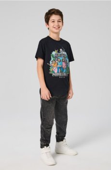 Бавовняна футболка з принтом Minecraft - чорний