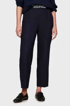 Женские темно-синие брюки SLIM STRAIGHT LOGO Синий XXS Tommy Hilfiger WW0WW40502
