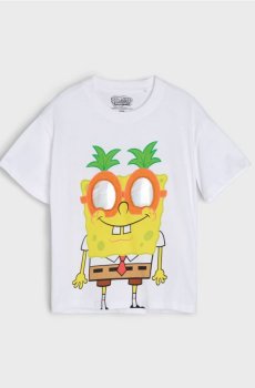 Бавовняна футболка з принтом SpongeBob - білий