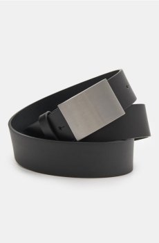 Ремінь з металевою пряжкою - чорний