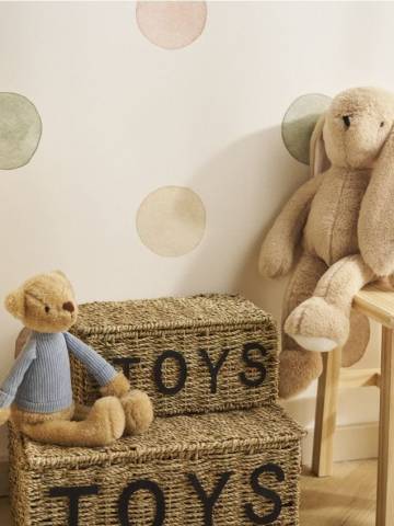 Кошик для зберігання з написом TOYS - бежевий Кошик для зберігання з написом TOYS - бежевий