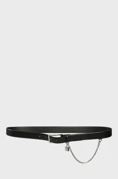 Женский черный кожаный ремень autograph padlock Черный 95 Karl Lagerfeld A3W33040