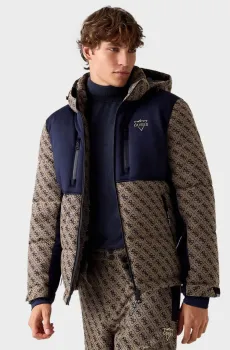 Мужская бежевая лыжная куртка с узором Бежевый XL Guess M5BL0N.WF182;FN4K