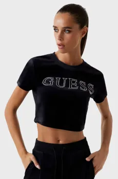 Женский черный топ Черный M Guess V3BI01.K0232;JBLK