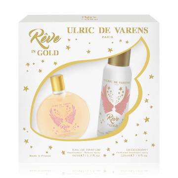 Парфюмированный набор женский Ulric de Varens Reve In Gold (парфюмированная вода, 50 мл + дезодорант, 125 мл) Парфюмированный набор женский Ulric de Varens Reve In Gold (парфюмированная вода, 50 мл + дезодорант, 125 мл)