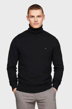 Мужской черный гольф PIMA ORG CTN CASHMERE ROLL NECK Черный XL Tommy Hilfiger MW0MW28048