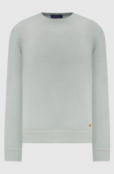 Зеленый джемпер из шелка с эмблемой