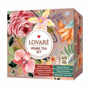 Набор чая Lovare Prime Tea Set Ассорти, в пакетиках, 90 шт Набор чая Lovare Prime Tea Set Ассорти, в пакетиках, 90 шт