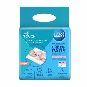 Многофункциональные гигиенические подклады Canpol Babies Soft Touch 33*45 см, 20 шт (78/009) Многофункциональные гигиенические подклады Canpol Babies Soft Touch 33*45 см, 20 шт (78/009)