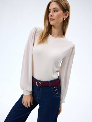 Mohito - Блузка з об’ємними рукавами - бежевий - XXL Mohito - Блузка з об’ємними рукавами - бежевий - XXL