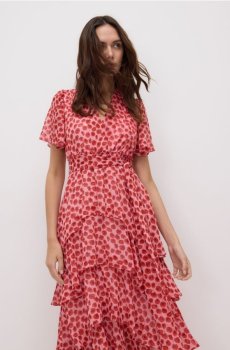 Reserved - Візерунчаста сукня з оборками - різнобарвний - 157KO-MLC