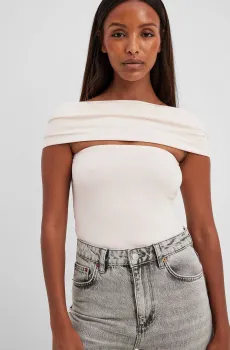 Женский белый топ Белый XS NA-KD 1018-010539